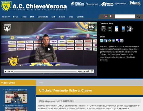 Fernando Uribe ya es del Chievo Verona